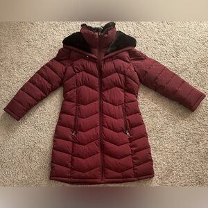 Women's Burgundy Quilted Coat